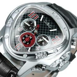 Jaragar – luksusowy automatyczny zegarek sportowy – geometryczna trójkątna tarcza – skórzany pasekZegarki