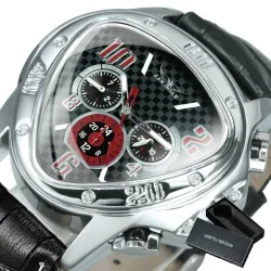 RelojesJaragar - lujoso reloj deportivo automático - esfera triangular geométrica - correa de piel auténtica