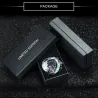 RelojesJaragar - lujoso reloj deportivo automático - esfera triangular geométrica - correa de piel auténtica