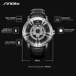 SINOBI - fashionable creative quartz watch - waterproof - leather strapWatches