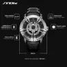 RelojesSINOBI - reloj de cuarzo creativo de moda - resistente al agua - correa de cuero