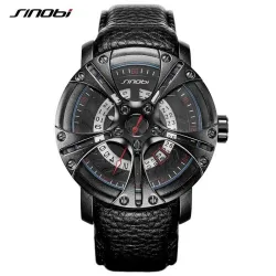 SINOBI - relógio de quartzo criativo na moda - à prova d'água - pulseira de couro