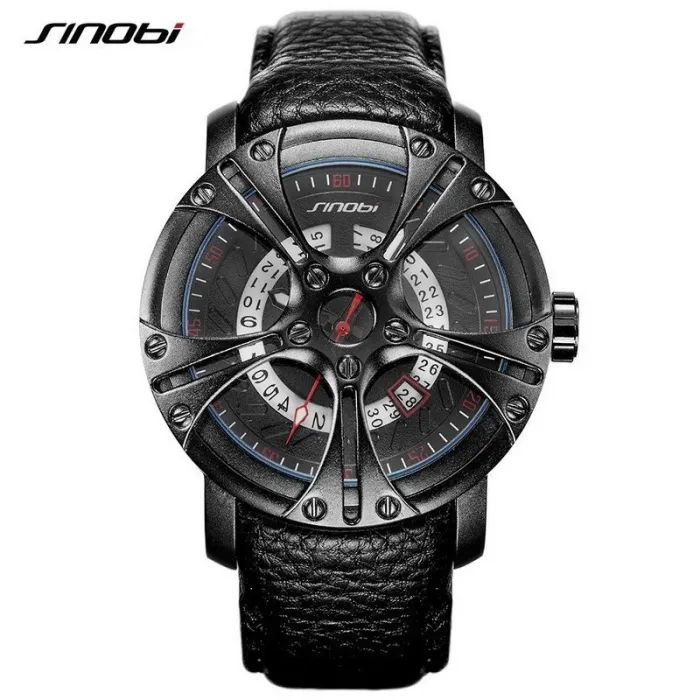 SINOBI - relógio de quartzo criativo na moda - à prova d'água - pulseira de couro