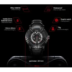 SINOBI - relógio de quartzo criativo na moda - à prova d'água - pulseira de couro