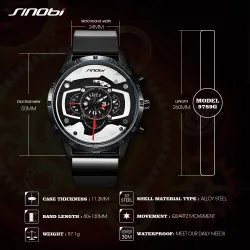 SINOBI - montre à quartz créative élégante - bracelet en caoutchouc
