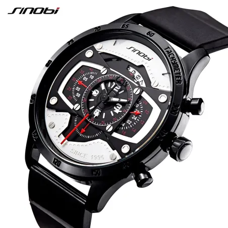 SINOBI - stijlvol creatief quartz horloge - rubberen bandHorloges