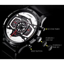 SINOBI - montre à quartz créative élégante - bracelet en caoutchouc