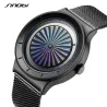 RelojesSINOBI - reloj de cuarzo creativo - esfera colorida - correa de malla de acero inoxidable