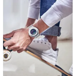 SINOBI - creative quartz watch - colorful dial - stainless steel mesh strapWatches