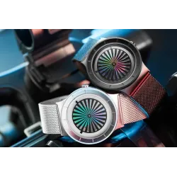 SINOBI - montre à quartz créative - cadran coloré - bracelet en maille d'acier inoxydable