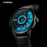 SINOBI - montre à quartz élégante et créative - bracelet en cuir