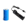 16340 li-ion batteri - oppladbart - med lader - 1300mAh - 3,7V
