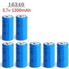 16340 li-ion batteri - genopladeligt - med oplader - 1300mAh - 3,7V