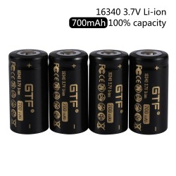 16340 li-on batteri - oppladbart - 700mAh - 3,7V