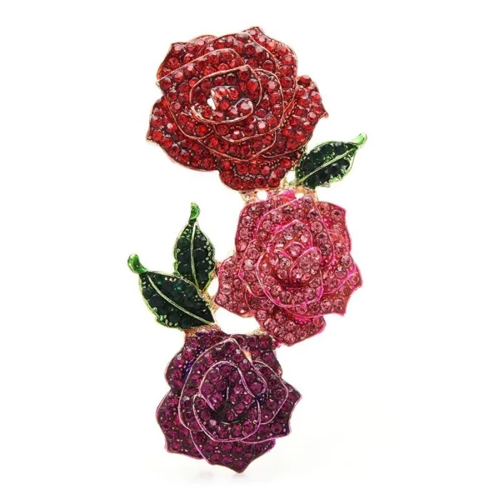 Luksuriøs broche - store krystalblomster