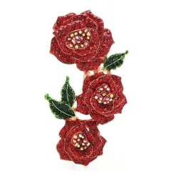 Broche luxueuse - grandes fleurs en cristal