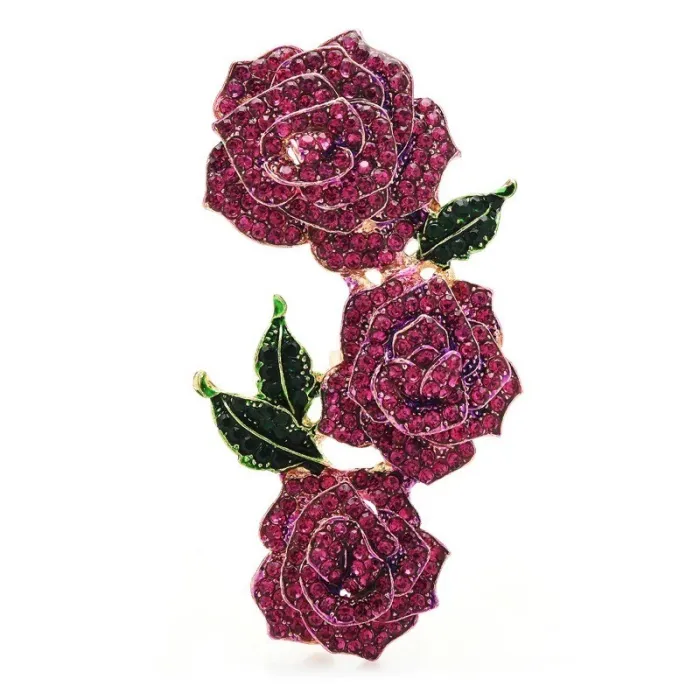 Luksuriøs broche - store krystalblomster