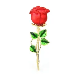 Klassisk sølje med rød rose