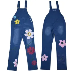 Sommer lang jumpsuit - jeans romper - blomster print