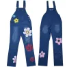 Sommer lang jumpsuit - jeans romper - blomster print