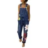 Sommer lang jumpsuit - jeans romper - blomster print