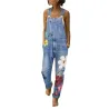 Summer long jumpsuit - jeans romper - flowers printedJumpsuits