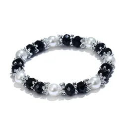 Bracelet élégant - avec strass / perles colorées