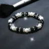Pulseira elegante - com strass / pérolas coloridas
