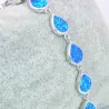 Bracelet tendance - avec opale bleue en forme de goutte d'eau
