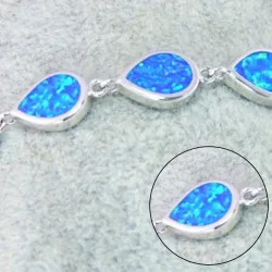 Moderigtigt armbånd - med vanddråbeformet blå opal