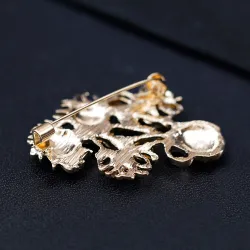 Broche dorée élégante - avec des tournesols colorés