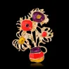 Broche dorée élégante - avec des tournesols colorés