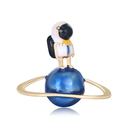 Snygg brosch med astronaut / glob