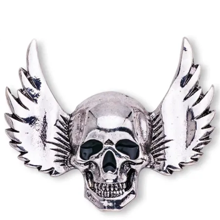 Broche style punk - tête de mort / ailes