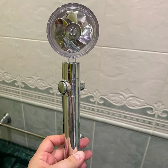 Moderne dusjhode - vannbesparende - 360 roterende - med en liten vifte - filter