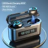 Bezprzewodowe słuchawki sportowe - douszne - wodoodporne - Bluetooth - z mikrofonem / etui ładujące 2200 MahSłuchawki