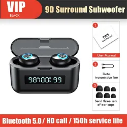 Bezprzewodowe słuchawki sportowe - douszne - wodoodporne - Bluetooth - z mikrofonem / etui ładujące 2200 MahSłuchawki