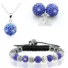 Ensemble à la mode avec perles de cristal - bracelet - boucles d'oreilles - pendentif pour collier