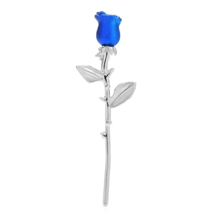 Elegant broche - rød & blå rose