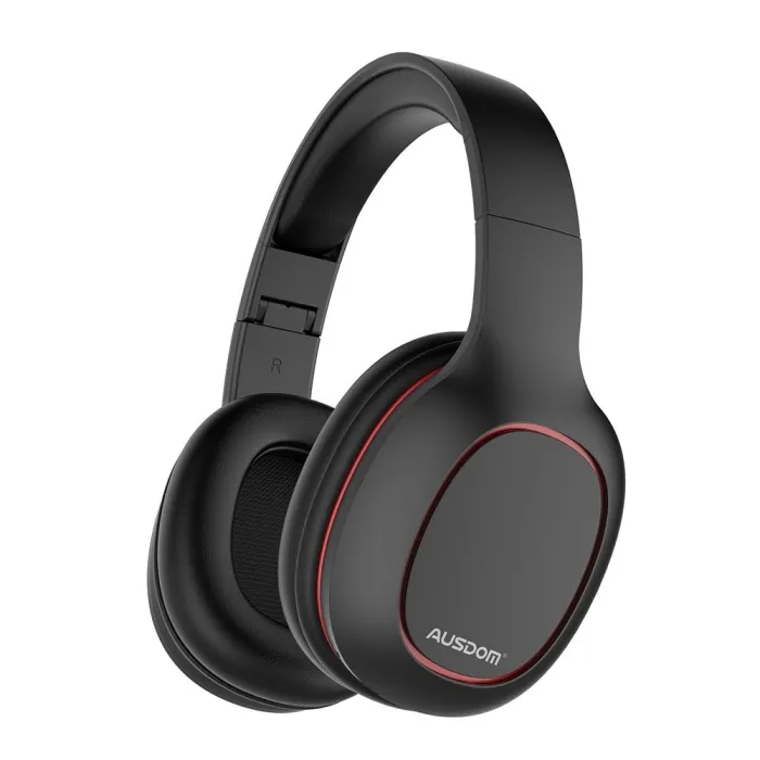 Ausdom M09 - trådlösa hörlurar - headset med mikrofon - hopfällbar - Bluetooth - stöder TF-kort