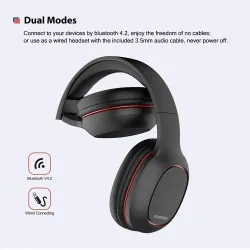 Ausdom M09 - trådløse hodetelefoner - headset med mikrofon - sammenleggbar - Bluetooth - støtte TF-kort
