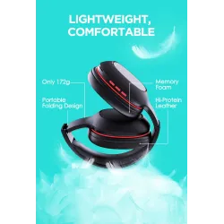 Ausdom M09 - trådløse hodetelefoner - headset med mikrofon - sammenleggbar - Bluetooth - støtte TF-kort