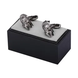 Vintage silver cufflinks - retro war helmetCufflinks