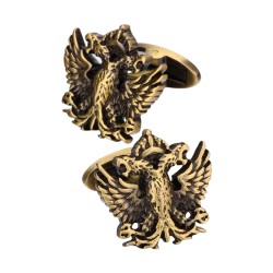 Vintage metal cufflinks - double-headed eagle
