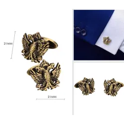 Metalowe spinki do mankietów w stylu vintage - dwugłowy orzełSpinki do mankietów