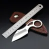 Tactical small knife - with ring - leather case - D2 steelKnives & Multitools