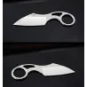 Taktisk liten kniv - med ring - läderfodral - D2 stål