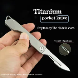 Mini multifunction knife - foldable - detachable blade - titanium alloyKnives & Multitools