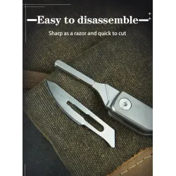 Mini multifunction knife - foldable - detachable blade - titanium alloyKnives & Multitools