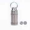 Boîte de rangement pour médicaments / pilules - récipient étanche - avec porte-clés - alliage de titane
